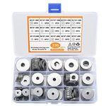 230 Pcs Large Flat Washer Set, Stainless Steel Washers, Lock Washers Assortment Kit, Metal Disc Nuts, 15 Sizes M3/M4/M5/M6/M8/M10/M12. (230 silver)