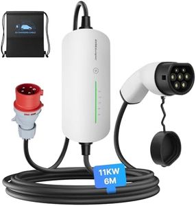 EVSEdesigner Mobile Wallbox 11kW Charging Cable CEE 16A to Type 2 EV Charger with Carry Bag for All Electric Vehicles and Plug-in Hybrid Vehicles Max. 11 kW 16 Amp 6 Metres 3-Phase