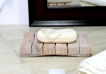 KLEO Natural Water Absorbent Stone Soap Dish Made of Rainbow Stone - Bath Accessories