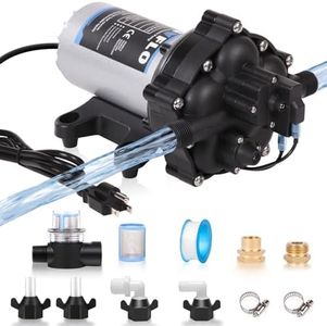 Upgraded 110V AC Fresh Water Pump, 7GPM 70PSI, Five Chamber Self-Priming Diaphragm Pump with Heavy Duty Pressure Switch & Strainer for RV, Marine,Home Water System, Irrigating & Industrial Settings
