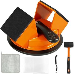 Floor Gap Fixer Tool Kit with Rubber Mallet, Dual 45° Striking Tool for Laminate & Vinyl Plank Flooring, Heavy Duty Suction Cup Set with 8 Sticky Pads & Gap Cleaning Brush