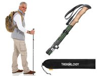 TREKOLOGY Hiking Poles Walking Stick for Hiking Trekking Poles Hiking Stick Hiking Poles Collapsible Lightweight Walking Poles for Women Walking Sticks for Seniors TREKZ SE Green 1pc