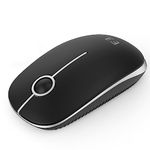 seenda Wireless Mouse, 2.4G Wireless Mouse with 1600 DPI for PC/Laptop/MacBook/Linux, 3 Quiet Buttons, for Left and Right Handers, 18 Months Battery Life, Black and Silver