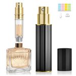 JOOMOKO Perfume Atomiser, Perfume Travel Bottle, 10ML Refillable Perfume Bottle Portable Perfume Dispenser Empty Perfume Spray Bottle Easy to Refill Perfume Atomiser for Women Men(BLACK)