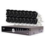 Revo Aero HD 1080p 16 Channel Video Security System with 16 Indoor/Outdoor Cameras, White/Black (RA161B16G-2T)