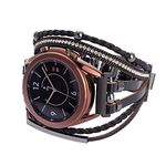 KONAFEI Compatible with Samsung Galaxy Watch 6/5/4/3 Strap/40mm 44mm/Active 2/Galaxy Watch 5 Pro/Watch 6&4 Classic 43mm/47mm/42mm/46mm/Garmin Venu, 20mm Leather Boho Bracelet Jewelry Band for Women