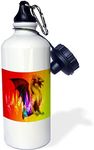 3dRose 7480_1 wb_12648_1 Water Bottle, Aluminum, White