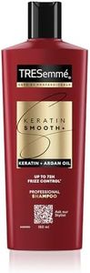 TRESemme Keratin Smooth+ Shampoo 180ml With Keratin Protein and Argan Oil | Salon-Like Smooth Hair | Up To 72H Frizz Control