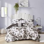 Intelligent Design Soft Brushed All Season Bedding-Set, Polyester, Dorsey Black/White, Queen