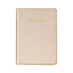 YUEYIXII Passport Cover PU Leather Passport Holder Travel Wallet Golden Passport Case RFID Blocking Passport Protector for Credit Cards Money Business Boarding Passes