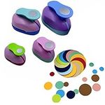 PMELCXD 4 Pieces (1.5 Inch, 1 Inch, 5/8 Inch, 3/8 Inch) Craft Round Shape Punch Scrapbook Paper Cutter Round Shape Cutter Paper Crafts Puncher Handmade Hole Scrapbooking Punches Foam Hole Punches