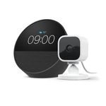 Echo Spot | Black + Blink Mini Indoor smart security camera with night vision (White) | Smart Home Starter Kit