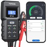 TOPDON BT20 Car Battery Tester, 12V Lead-acid Battery Load Tester, Voltage Test, Cranking Test, Charging Test, Real-time Voltage Monitoring, Test Report, Multiple Safety Protections