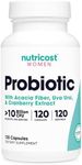 Nutricost Probiotic for Women 10 Billion CFU, 120 Capsules - Complex with Acacia Fiber, Uva Ursi & Cranberry Extract, Non-GMO & Gluten Free