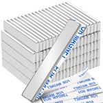 DIYMAG Strong Neodymium Bar Magnets with Double-Sided Adhesive, Rare Earth Magnet for Fridge, DIY, Garage- 60 x 10 x 3 mm, Pack of 100