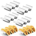 Taco Holders Taco Stand, Set of 4 Stainless Steel Taco Holder Stand with Handles Holds Up to 3 Tacos Each Safe for Baking Dishwasher Grill