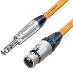 Female XLR to ¼ TRS Jack Lead. Balanced Van Damme Mic Cable. Short 10m 6m 3m 20m (50cm, Orange)