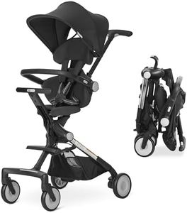 Evolur Velo Rider Stroller in Blanc Caviar, Lightweight and Compact Baby Stroller, Easy One-Hand Fold, Easy Recline Backrest and Adjustable Headrest, Removable & Adjustable Canopy
