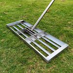 304 Stainless Steel Lawn Leveling Rake 30'' x 10'' - Lawn Levelers with 72'' Long Stainless Steel Handle, Levelling Rake for Soil Sand Dirt Top Dressing