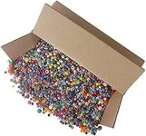 The Beadery Bonanza 5LB of Mixed Craft Beads, Sizes, Plastic, Round, Multicolor