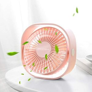 SMARTDEVIL Small Personal USB Desk Fan,3 Speeds Portable Desktop Table Cooling Fan Powered by USB,Strong Wind,Quiet Operation,for Home Office Car Outdoor Travel (Cherry Pink)