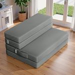 Youzi Foldable Double Mattress Full Size, Memory Foam Folding Mattress with Storage Bag, Mousse Memoire Matelas Double Pliable Floor Bed for Guest, Camping & RV, Dark Gray 75" x 54" x 4"