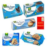 Gullon Sugar Free Biscuits Chocolate Mixed Variety Selection Diabectic friendly Pack (5 Pack) chocolate chip, cocoa sandwich, dark digestive, chocolate wafer by zamfoods