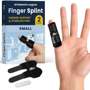 Dr. Frederick's Trigger Finger Splint - 2 ct - HSA/FSA - Pinky & Thumb - Padded Brace for Arthritis, Mallet Finger, Tendonitis, Trigger Thumb - Adjustable, Doctor-Developed - Small Black
