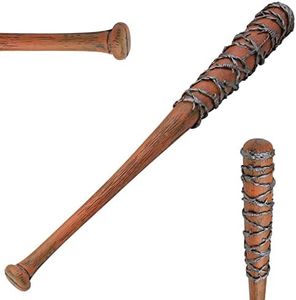 LALAPORT 36 Inch Walking Foam Bat with Barbed Wire for Replica, Costume, Cosplay, Halloween, LARP and Collection Brown, Brown