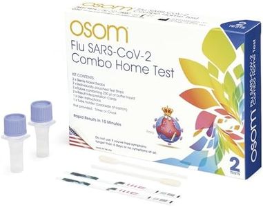 OSOM Covid Flu Test Combo - 3-in-1 Rapid Flu A B and Covid Home Test Kit - Flu COVID Test Home Kit - Made in USA Flu Test for Home - Results in 10 Minutes - FDA EUA Authorized (2 Tests)