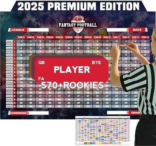 PUNCHMAN 2025-2026 Fantasy Football Draft Board Kit - 5.1x3.5 Ft Waterproof XL Fantasy Football Draft with 570+ Removable Labels (Top Rookie Sticker) & Schedule for Fantasy Football Draft Party