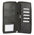 Koruma RFID Block Travel Wallet Genuine Leather Organiser Passport - Genuine Picasso - Zip Around - TUV Tested and Certified - Smart, Black (SM-947)