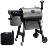 Z GRILLS Wood Pellet Grill Smoker with PID 2.0 Controller, 459 SQ.IN, 450°F Max Temperature, 8 in-1 BBQ Grill, LCD Screen, Meat Probes, Rain Cover, Backyard Camping Bake and Roast, 450E