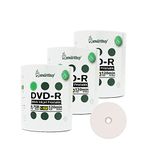 Smart Buy 300 Pack DVD-R 4.7gb 16x White Printable Inkjet Blank Media Record Disc, 300 Disc 300pk