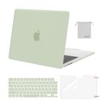 MOSISO Compatible with MacBook Air 13 inch Case 2024 2023 2022 M3 A3113 M2 A2681 Touch ID, Plastic Hard Case&Keyboard Cover&Screen Film&Pouch Compatible with MacBook Air 13.6 inch Case,Sage Green