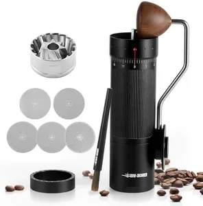 MHW-3BOMBER R3 Manual Coffee Grinder with CNC Stainless Steel Conical Burr and 5 Screen for French Press, Drip, Espresso, External Adjustable, Hand Coffee Bean Grinder with Magnetic Bin, G5847B