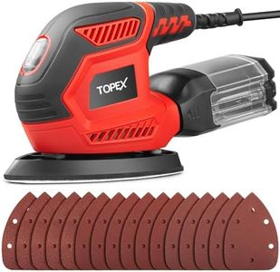Topex 200w Electric Detail Sander Power Detail Sander Electric Sander Handheld Sanding Machine Small Triangular Palm Sander for Home Decoration Furniture Finishing with Sandpaper & Dust Box