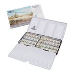 Schmincke - HORADAM® AQUARELL, Super Granulation Set complete assortment, 40 x half pans, 74 440 097, metal box, very strong granulating colours, finest super granulating watercolours
