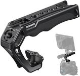 NEEWER Camera Top Handle with 3/8" Wing Screw & Locating Pins for ARRI, Nonslip Silicone Grip with 1/4" & 3/8" Threads, Cold Shoes, Compatible with SmallRig Camera Cage Accessories, CA107