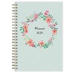 Blue Sky 2024 Weekly and Monthly Planner, January - December, 5" x 8", Frosted Cover, Wirebound, Laurel (144730)