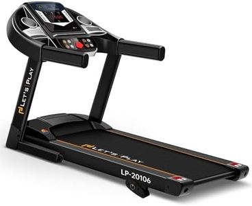 LET’S Play LP-20106 4HP Peak Brushless DC Motorized Foldable Treadmill for Home Use with 12% Manual Incline, 12.8km/hr Top Speed, 120Kg User Weight, 12 Workout Programs (DIY Installation)