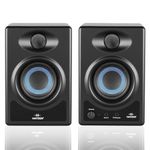 hayden E-3.5BT 3.5" Near Field Studio Monitors with Bluetooth, 50W Class AB Power, 1" Silk-Dome Tweeter, Woven Composite Woofer, and Tuning Controls - Pair