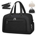 NEWHEY Travel Duffle Bag Women Weekender Carry On Bag 40L Sports Gym Bag with Shoe Compartment Waterproof Duffel Bag for Travelling Sport Overnight Business Personal Item Travel Bag Airplane Black