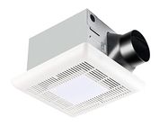 Tech Drive Bathroom Fan with Light 110 CFM, 1.2Sone No Attic access Needed Installation,Very Quiet Bath Ventilation and Exhaust Fan with LED Light 4000K 800LM, 4inch Duct,White Plastic Grille