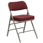 Flash Furniture 2 Pk. HERCULES Series Premium Curved Triple Braced & Double Hinged Burgundy Fabric Metal Folding Chair