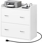 YITAHOME File Cabinet with Charging Station, Large Lateral Filing Cabinet for Home Office, White