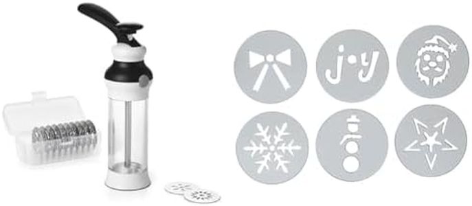 OXO Good Grips 14-Piece Cookie Press Set + OXO Good Grips Cookie Press Holiday Disk Set