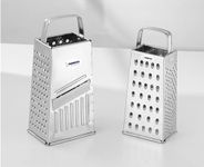 Steelish Stainless Steel 5-in-1 Cheese Grater and Slicer, 4 Sides for Vegetables, Ginger, Garlic, Nutmeg, Chocolate, Silver