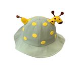 SYGA Unisex Baby Cotton Bucket Sun Hat For Sun Protection Cap Fishermans Hats Spring Cute Baby Cartoon Giraffe Cap For 6 Months - 3 Years Children (Green)