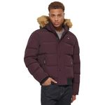 Tommy Hilfiger Men's Arctic Cloth Quilted Snorkel Bomber Jacket, Burgundy, X-Large